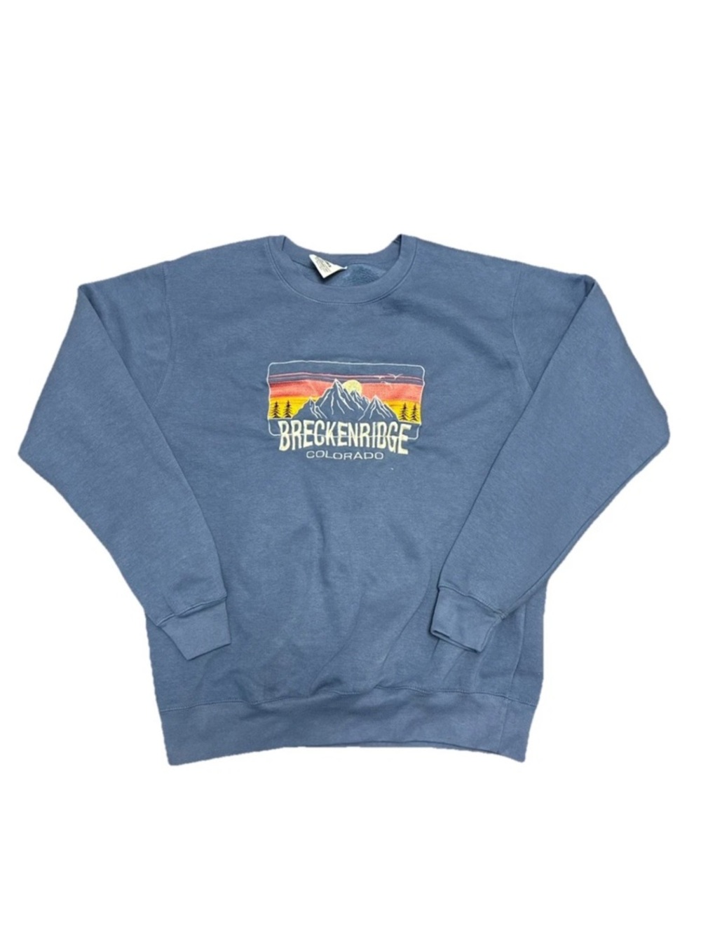 Breckenridge Colorado Graphic Sweatshirt XL Blue Oversized Cozy Pullover